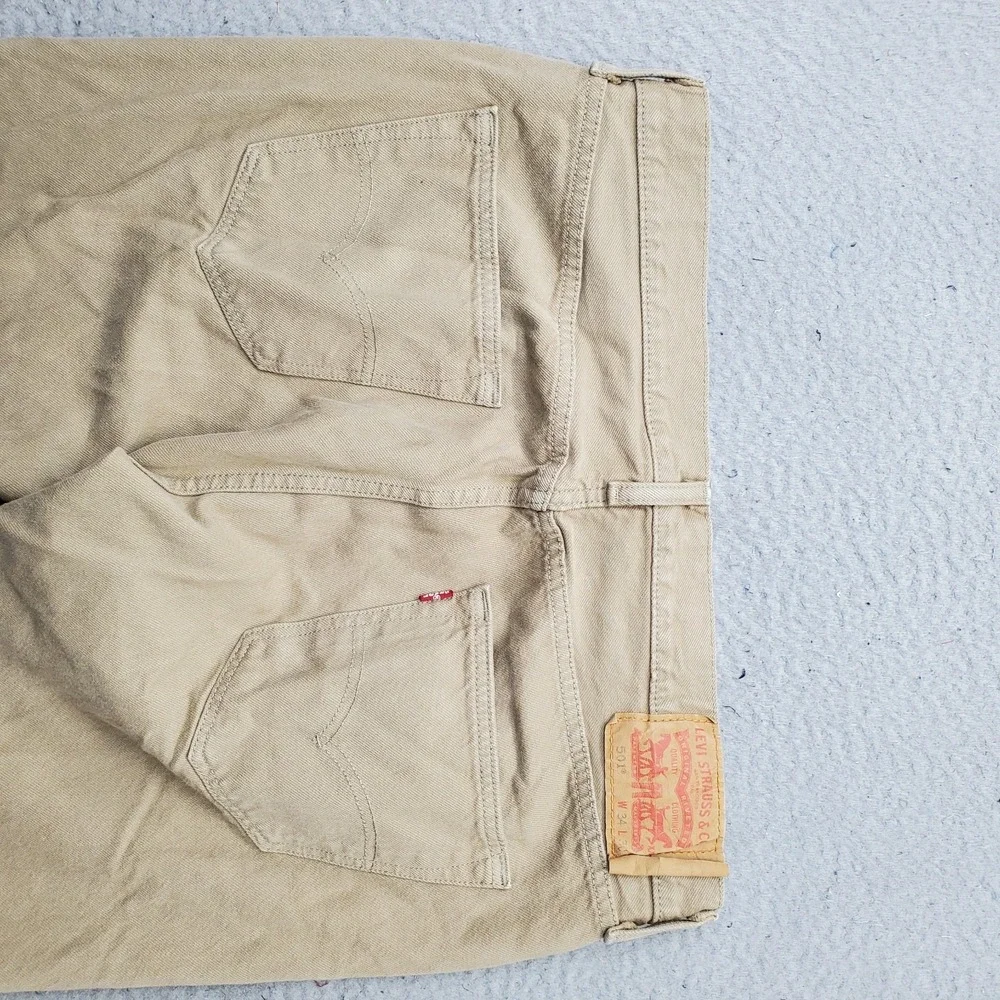 Levi's 501 Jeans Mens 34x30 Brown Denim Red Tab Streetwear 5-Pocket Straight Leg